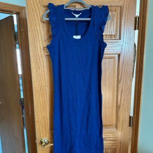 The Nines by HATCH Ruffle Short Sleeve Ribbed Maternity Dress